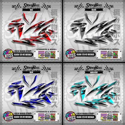 CLICK 125 V2 DECALS ( 2024 VARIO STRIP )【WITH FREEBIES】
