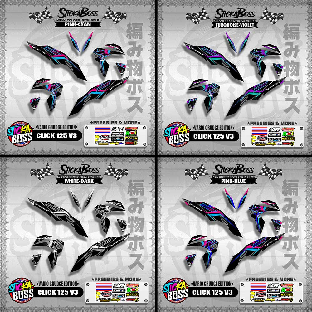 CLICK 125 V3 DECALS ( VARIO GRUDGE EDITION )【WITH FREEBIES】