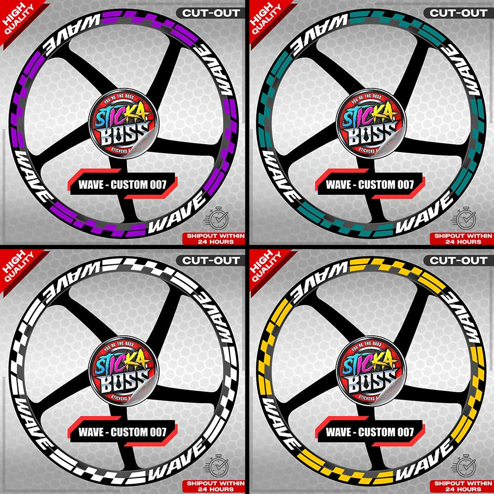 WAVE 110 / 125 MAG STICKER SET ( 2 MAGS ) - CUSTOM 007 | VINYL WATERPROOF CUT-OUT DECALS