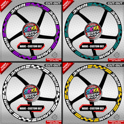 WAVE 110 / 125 MAG STICKER SET ( 2 MAGS ) - CUSTOM 007 | VINYL WATERPROOF CUT-OUT DECALS