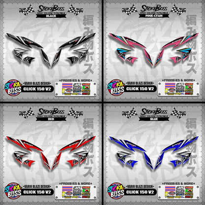 CLICK 150 V2 DECALS ( VARIO BLAZE DESIGN )【WITH FREEBIES】
