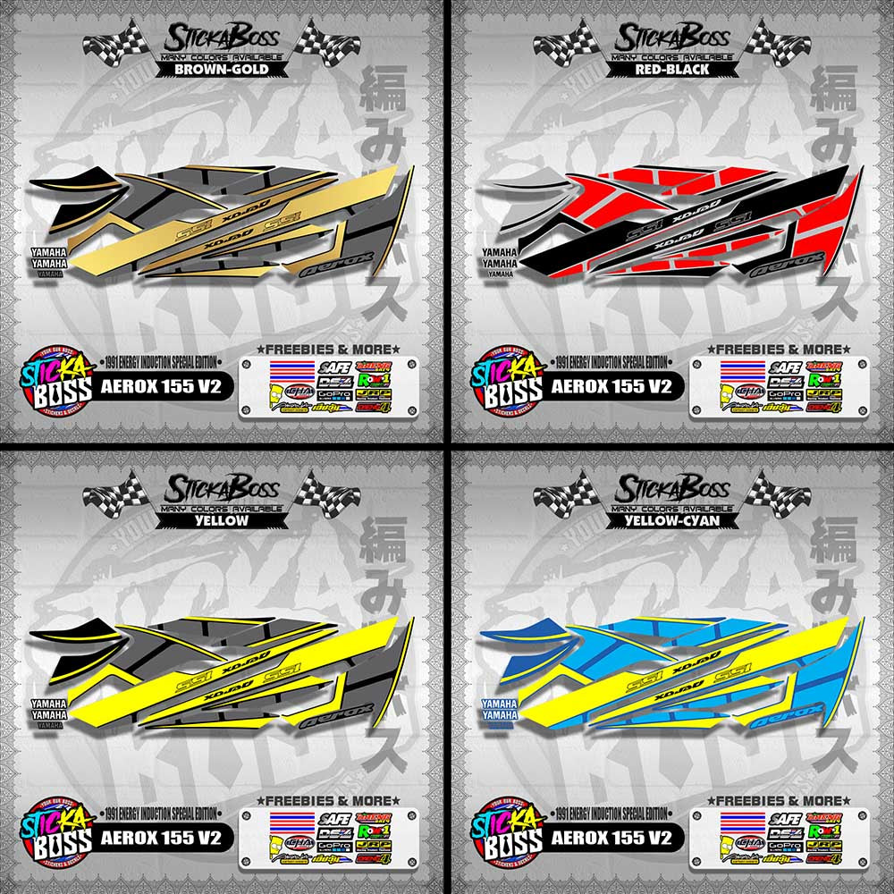 AEROX 155 V2 DECALS ( 1991 ENERGY INDUCTION SPECIAL EDITION )【WITH FREEBIES】
