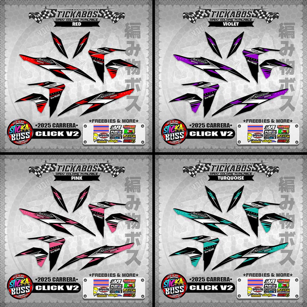 CLICK V2 STICKER DECALS ( 2025 CARRERA )【WITH FREEBIES】