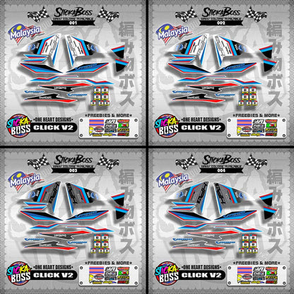 CLICK 150 / 125 / 150i / 125i V2 MALAYSIAN DECALS ( ONE HEART DESIGNS )【WITH FREEBIES】