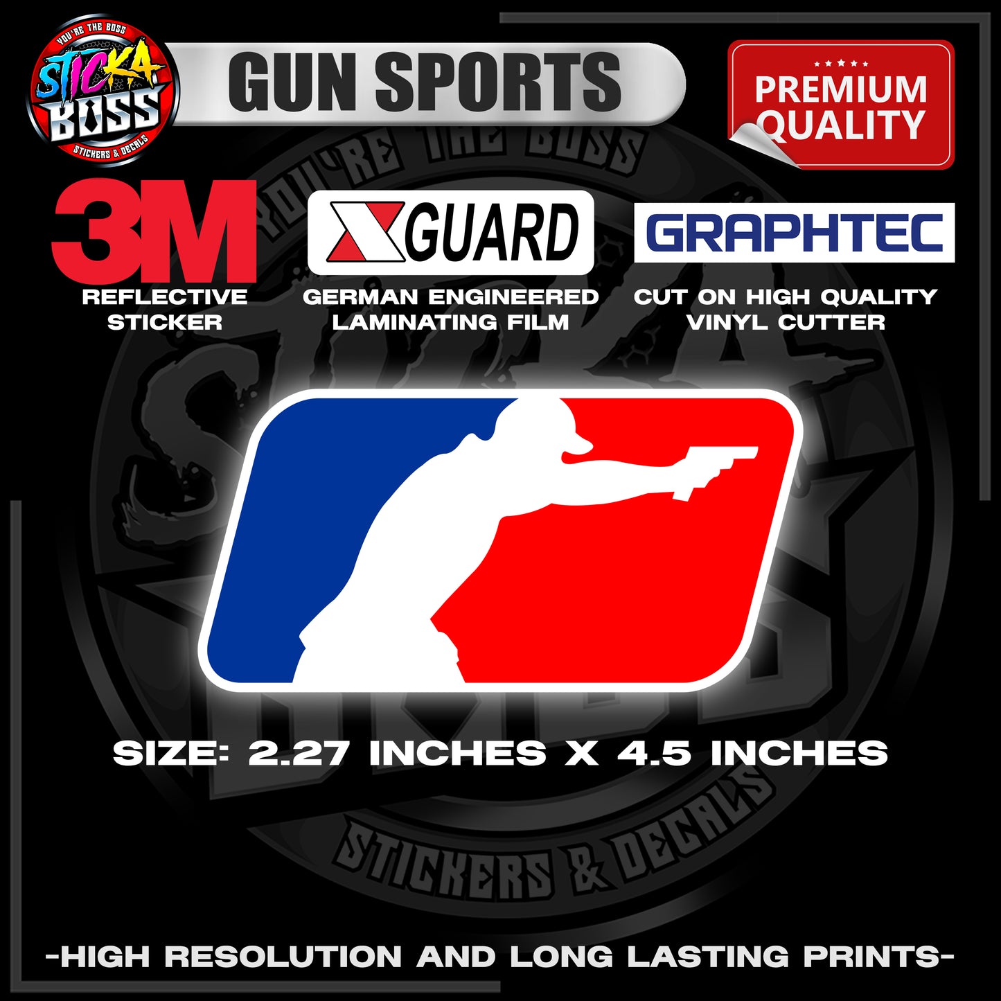 GUN SPORTS | 3M REFLECTIVE STICKER | PREMIUM LAMINATED【PREMIUM QUALITY】