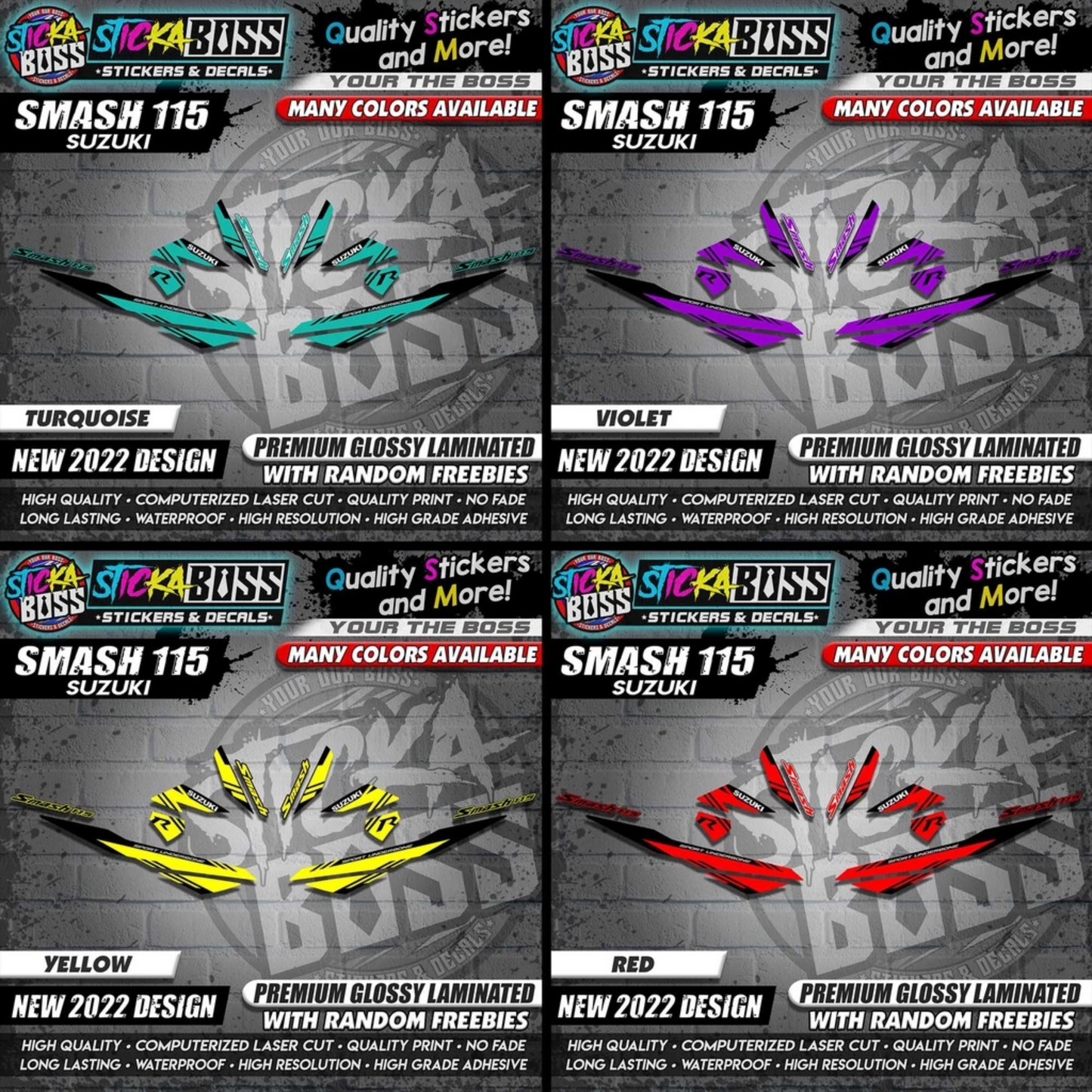 Suzuki Smash 115 Stock Decals (NEW 2022 DESIGN)【WITH FREEBIES】