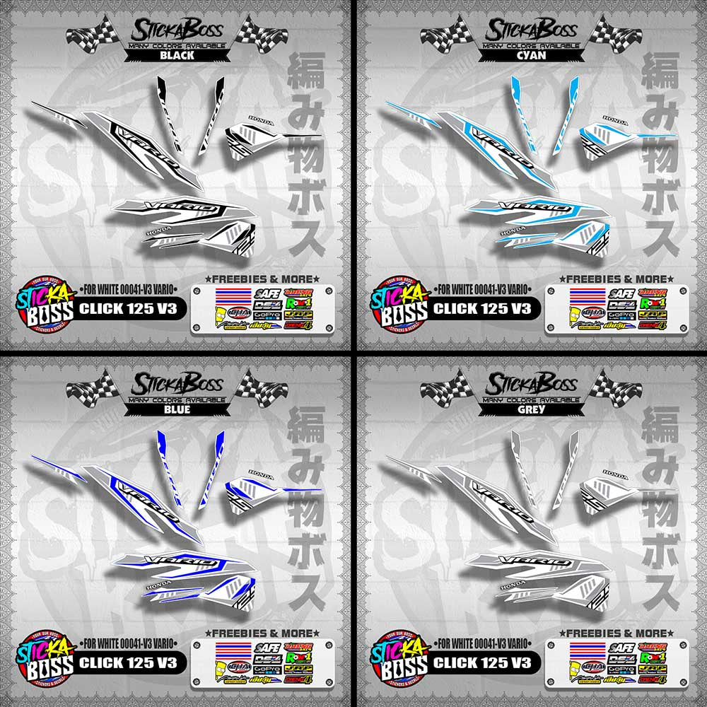 CLICK 125 V3 DECALS ( FOR WHITE 00041-V3 VARIO )【WITH FREEBIES】