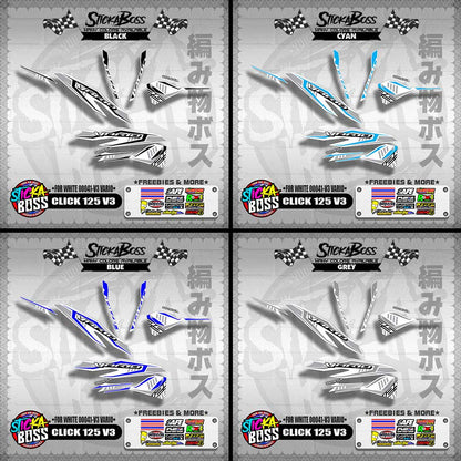 CLICK 125 V3 DECALS ( FOR WHITE 00041-V3 VARIO )【WITH FREEBIES】