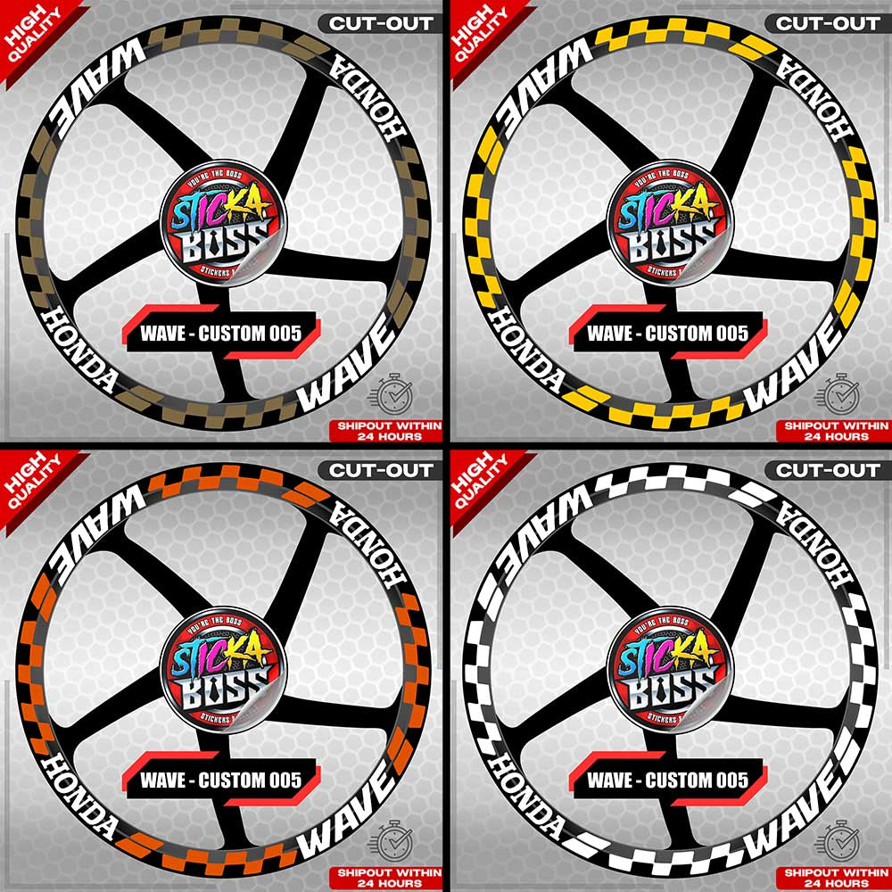 WAVE 110 / 125 MAG STICKER SET ( 2 MAGS ) - CUSTOM 005 | VINYL WATERPROOF CUT-OUT DECALS