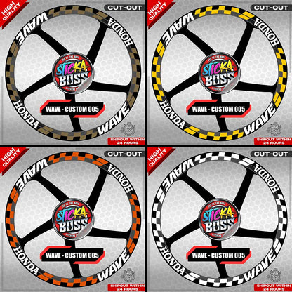 WAVE 110 / 125 MAG STICKER SET ( 2 MAGS ) - CUSTOM 005 | VINYL WATERPROOF CUT-OUT DECALS