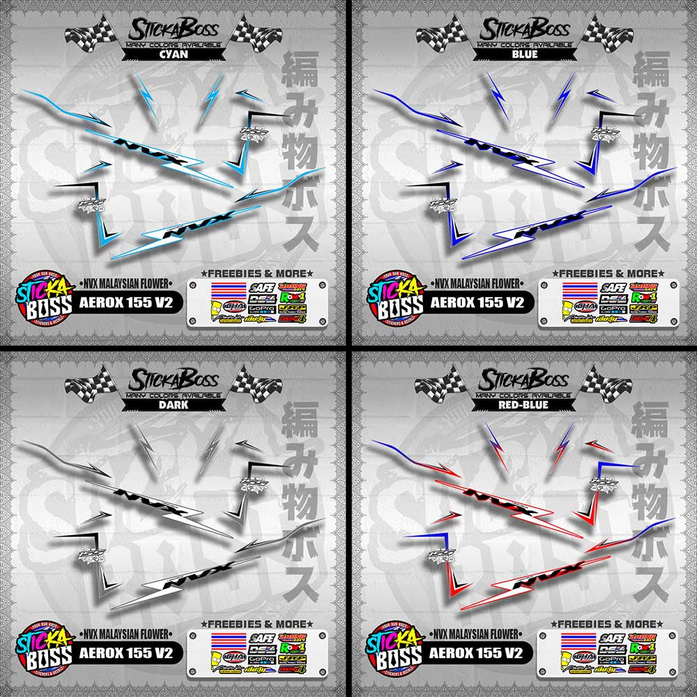 AEROX 155 V2 DECALS ( NVX MALAYSIAN FLOWER )【WITH FREEBIES】