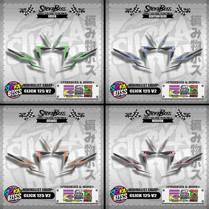 CLICK 125 V2 DECALS ( MINIMALIST SHARP )【WITH FREEBIES】