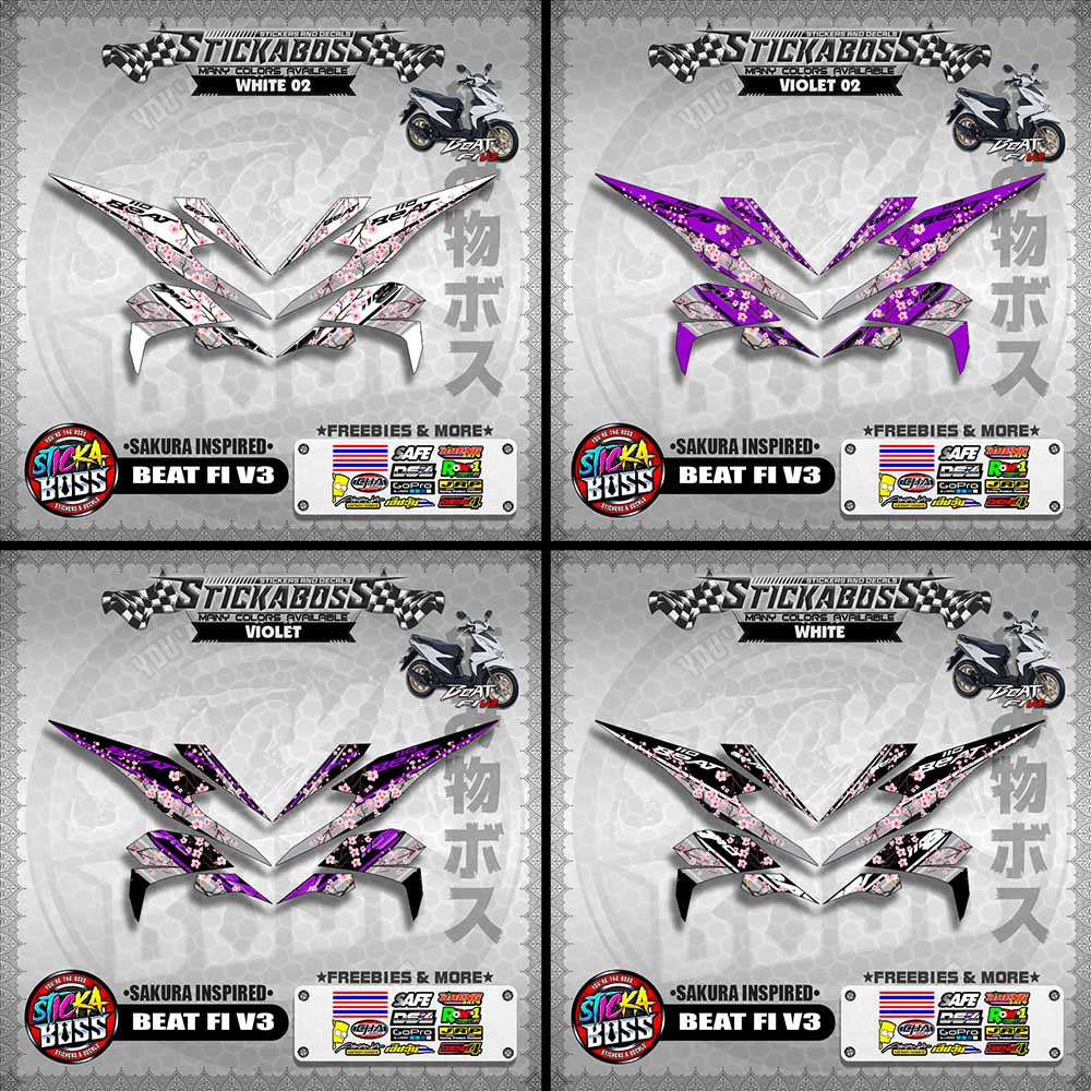 BEAT V3 STICKER DECALS ( SAKURA INSPIRED )【WITH FREEBIES】