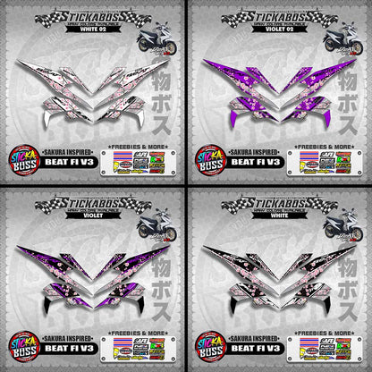 BEAT V3 STICKER DECALS ( SAKURA INSPIRED )【WITH FREEBIES】