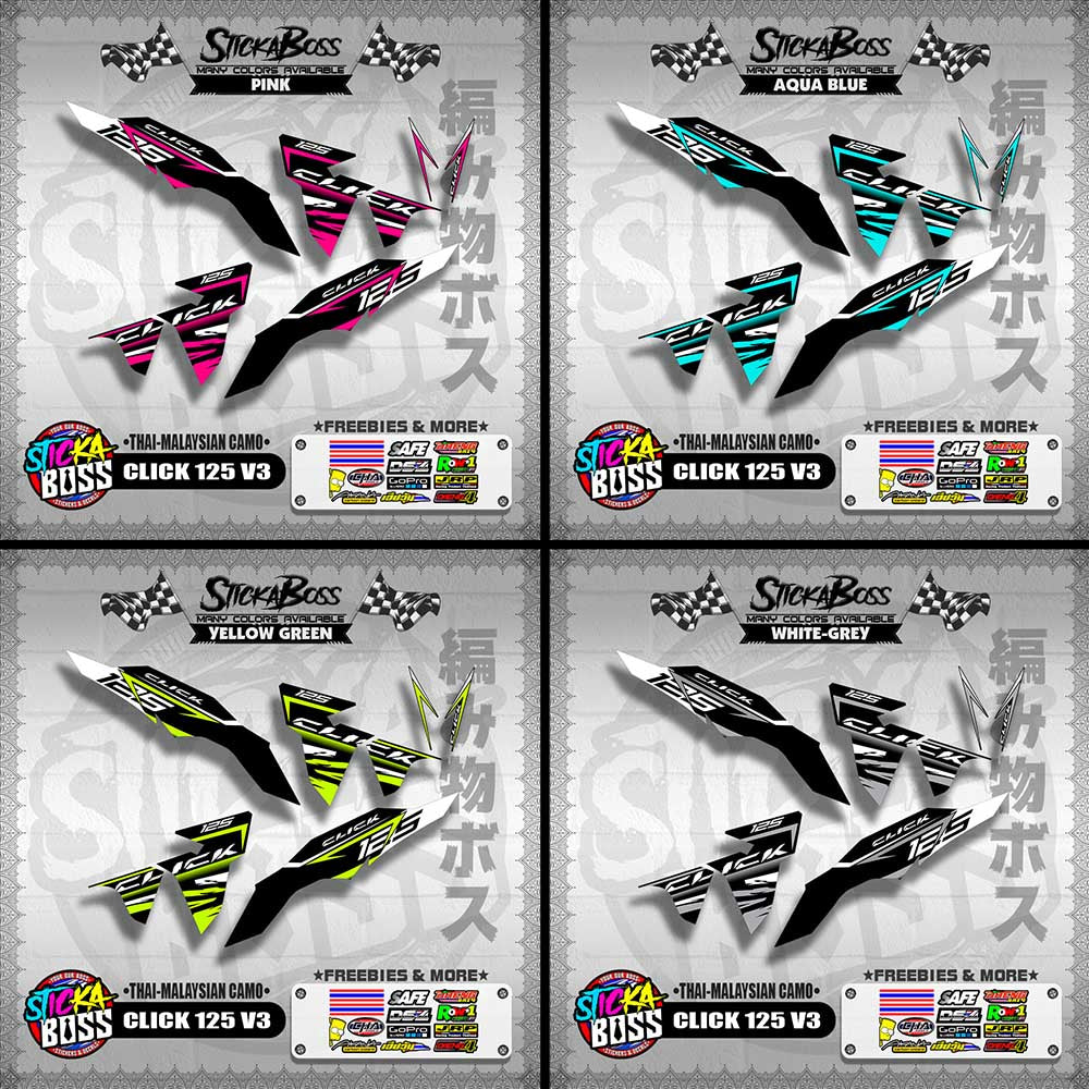 CLICK 125 V3 DECALS ( THAI-MALAYSIAN CAMO )【WITH FREEBIES】
