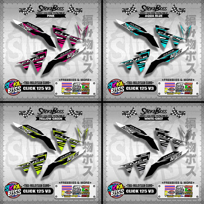 CLICK 125 V3 DECALS ( THAI-MALAYSIAN CAMO )【WITH FREEBIES】