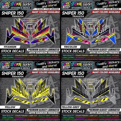 YAMAHA SNIPER 150 Stock Decals [ASSORTED COLORS] Sticker【PREMIUM GLOSSY LAMINATED】