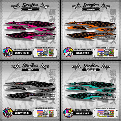 WAVE 110 R DECALS ( JRP THAILAND METAL PLATE )【WITH FREEBIES】