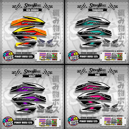 PINOY RUSI 125 DECALS ( STOCK DESIGN 001 )【WITH FREEBIES】