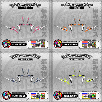 【PREMIUM UV PRINT】TRANSPARENT CLICK 125 V3 DECALS ( STRIPING CUSTOM VC125 45 )【WITH FREEBIES】