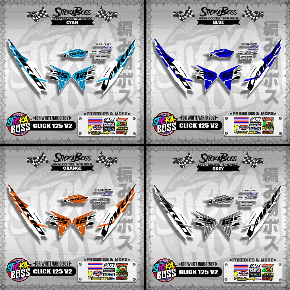 CLICK 125 V2 DECALS ( FOR WHITE VARIO 2021 )【WITH FREEBIES】