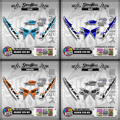 CLICK 125 V2 DECALS ( FOR WHITE VARIO 2021 )【WITH FREEBIES】