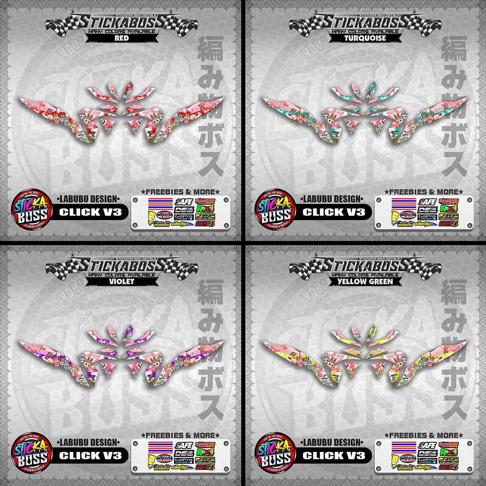 CLICK V3 STICKER DECALS (LABUBU DESIGN)【WITH FREEBIES】