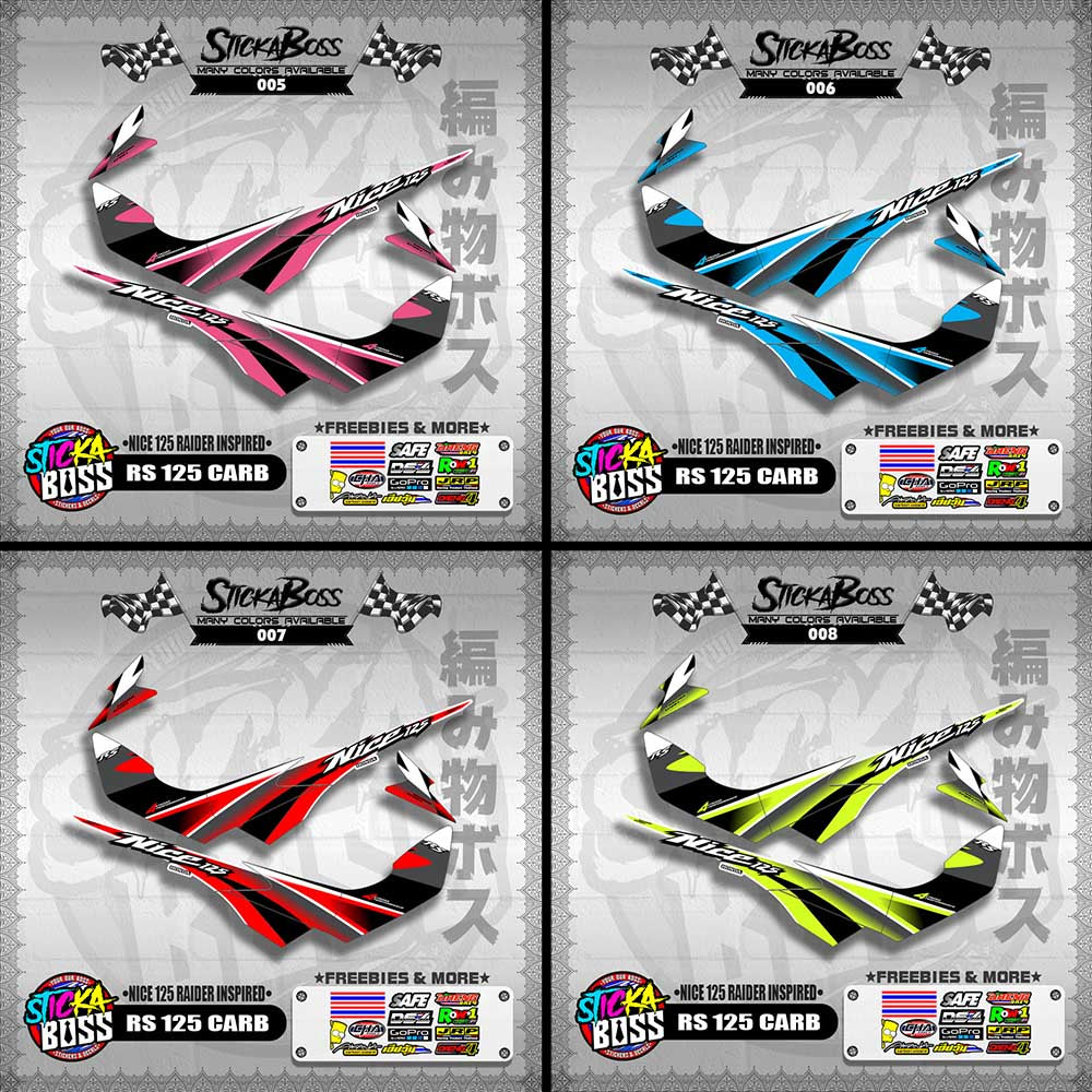 RS 125 CARB THAI DECALS ( NICE 125 RAIDER INSPIRED )【WITH FREEBIES】