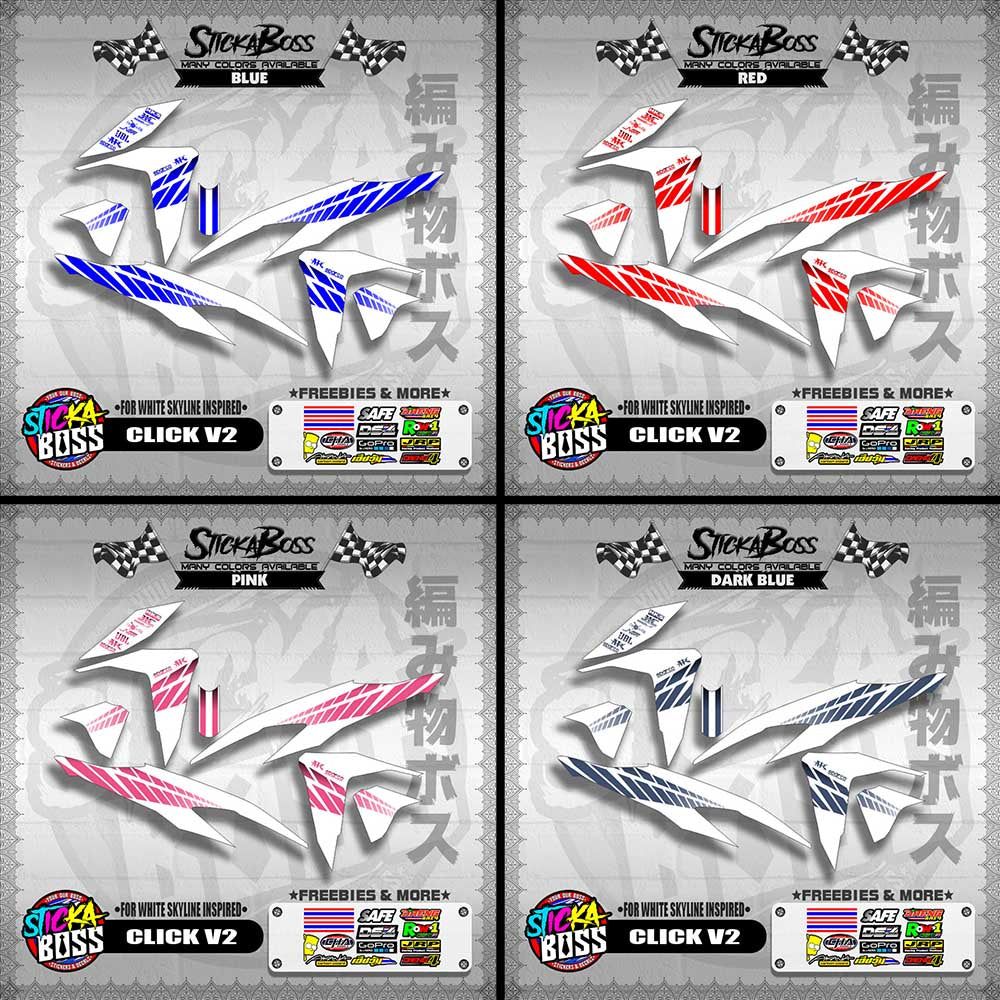 CLICK V2 DECALS ( FOR WHITE SKYLINE INSPIRED )【WITH FREEBIES】
