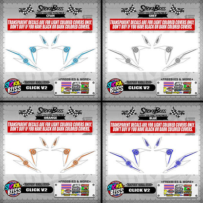 CLICK V2 DECALS ( TRANSPARENT MANDALA DESIGN )【WITH FREEBIES】