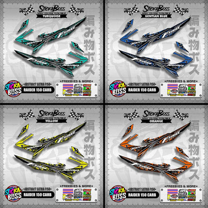 RAIDER 150 CARB DECALS ( ABSTRACT SATRIA F150 ) [ PREMIUM GLOSSY LAMINATED ]【WITH FREEBIES】