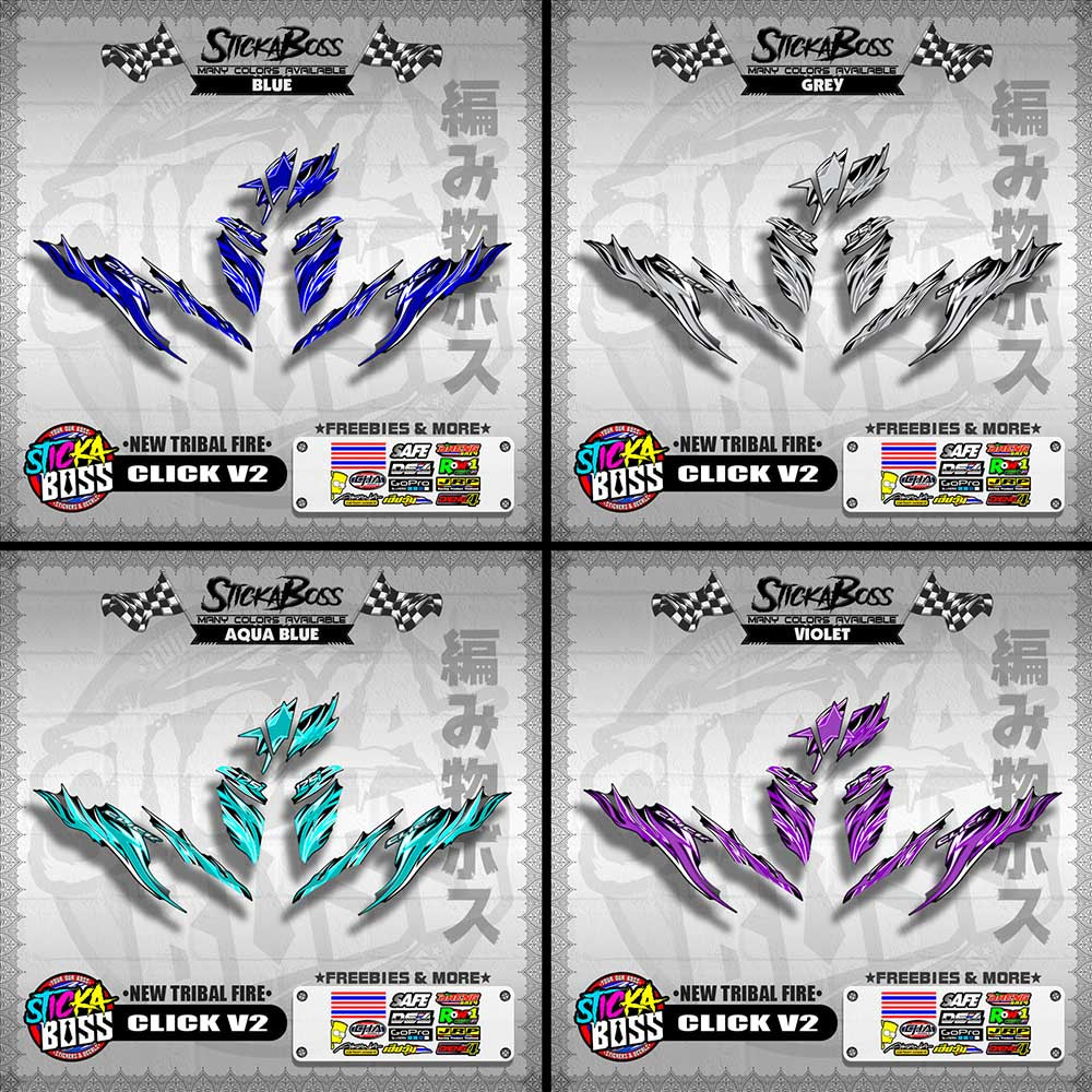 CLICK V2 DECALS ( NEW TRIBAL FIRE )【WITH FREEBIES】