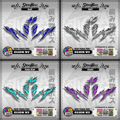 CLICK V2 DECALS ( NEW TRIBAL FIRE )【WITH FREEBIES】