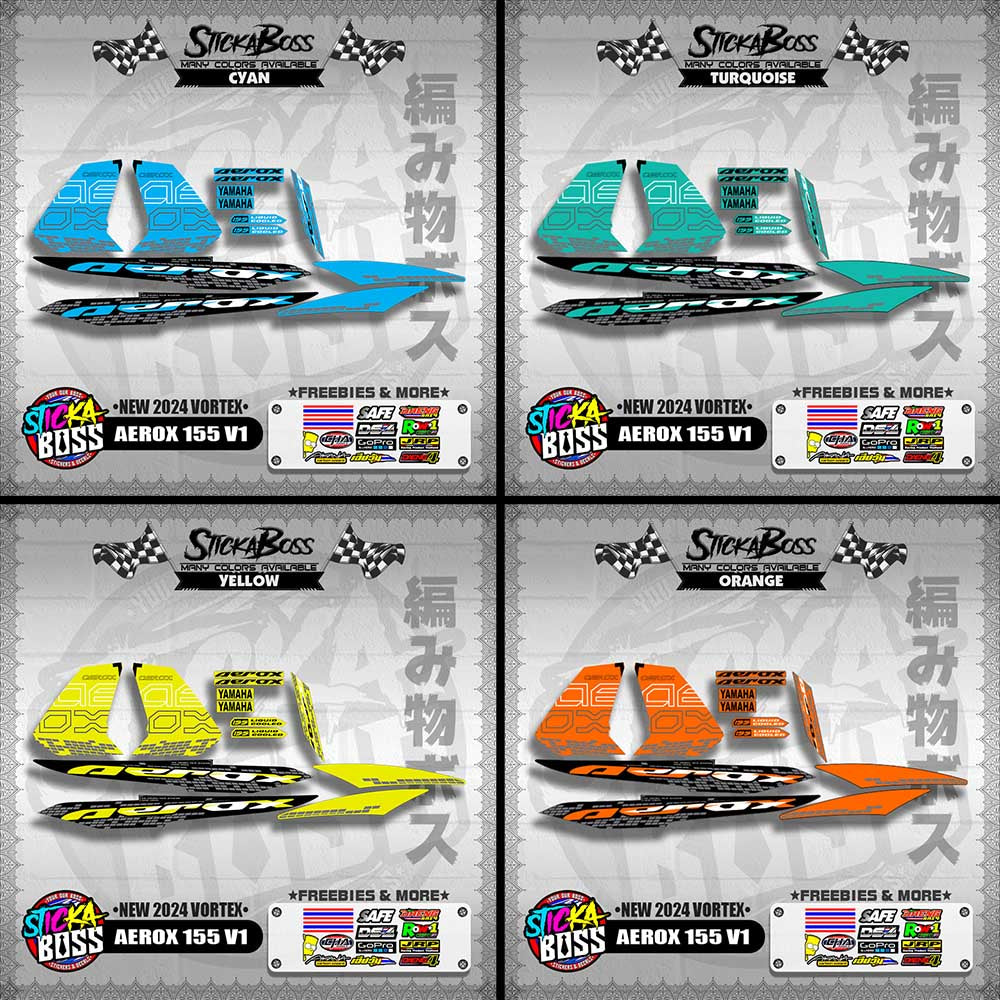 AEROX 155 V1 DECALS ( NEW 2024 VORTEX )【WITH FREEBIES】