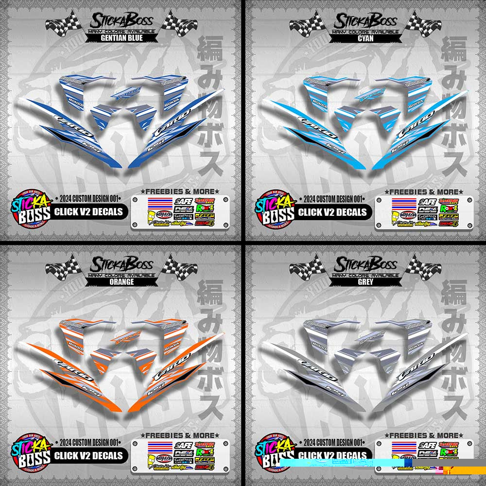 CLICK V2 DECALS ( 2024 CUSTOM DESIGN 001 )【WITH FREEBIES】