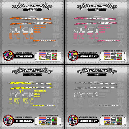 【PREMIUM UV PRINT】TRANSPARENT  AEROX 155 V2 MALAYSIAN DECALS ( 2023 NEW DESIGN )