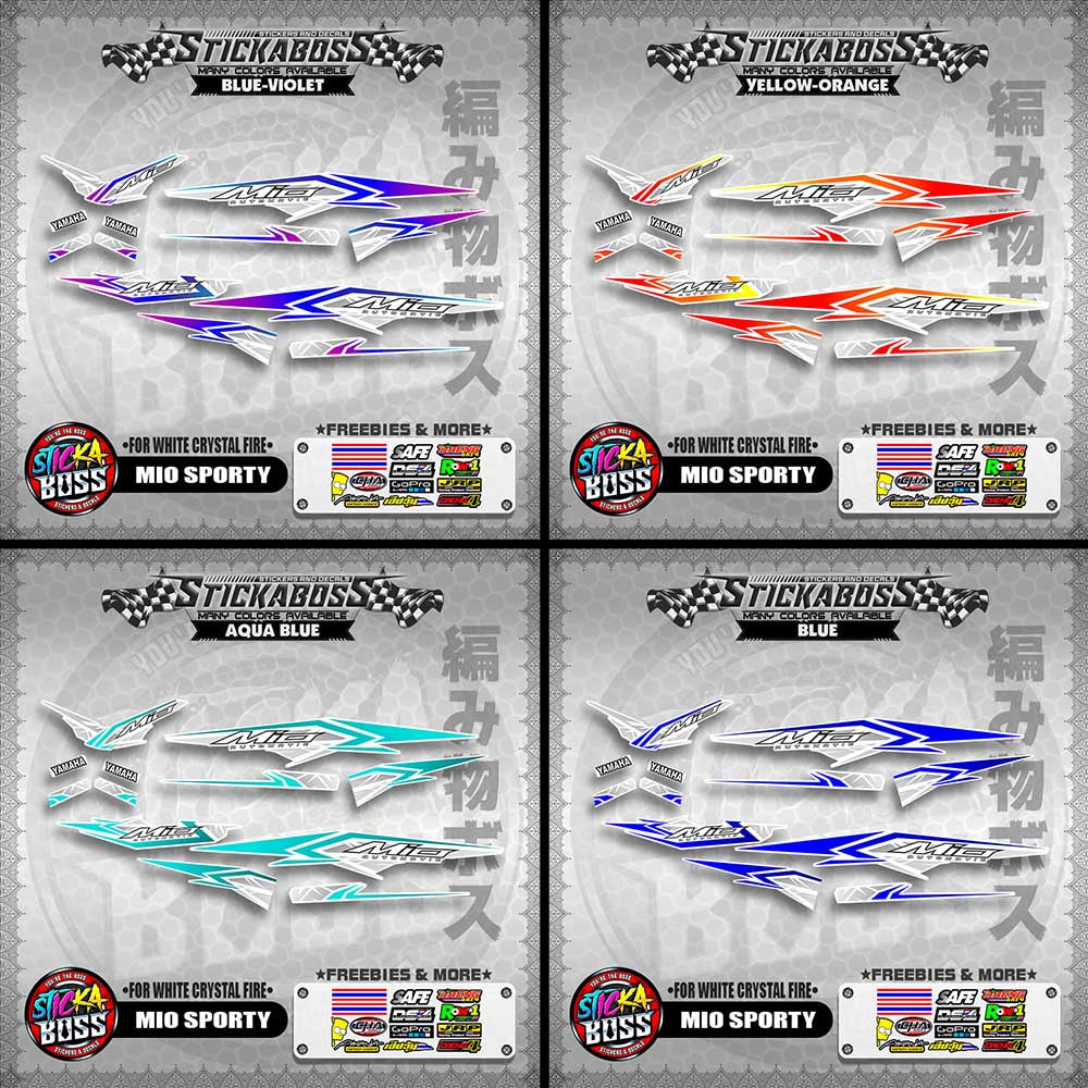 MIO SPORTY THAI-MALAYSIAN STICKER DECALS ( FOR WHITE CRYSTAL FIRE )【WITH FREEBIES】