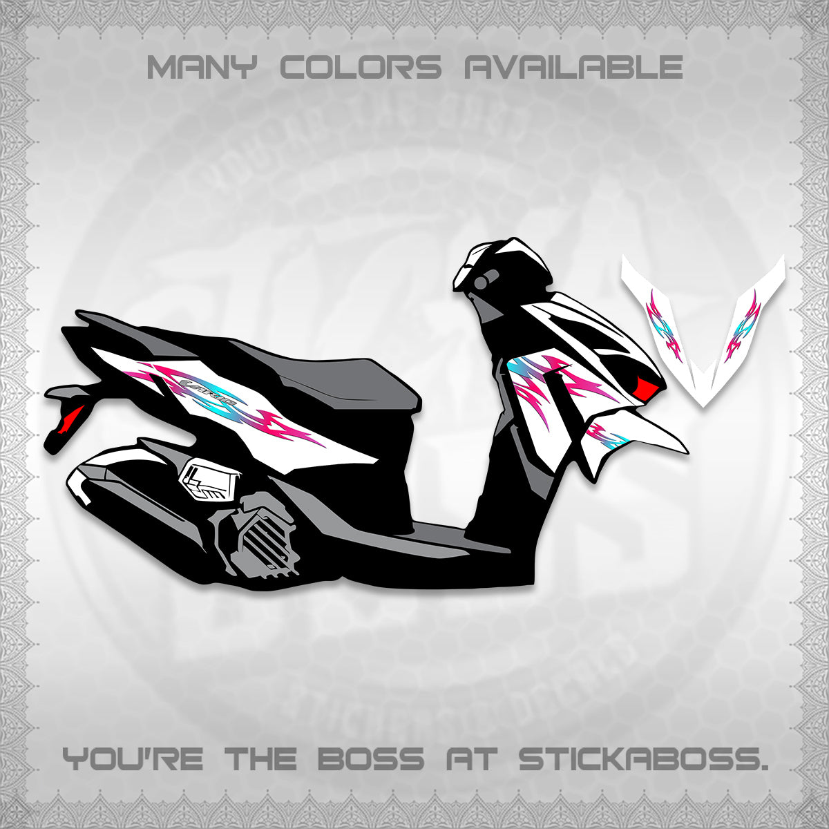 CLICK 125 V4 INDO VARIO FOR WHITE DECALS (2026 NUSANTARA STRIPING) STICKER DECALS By STICKABOSS