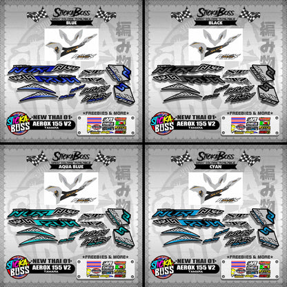 AEROX 155 V2 DECALS ( NEW THAI 01 )【WITH FREEBIES】