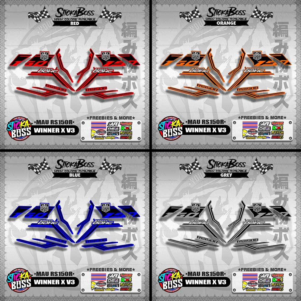 WINNER X V3 DECALS ( MAU RS150R )【WITH FREEBIES】