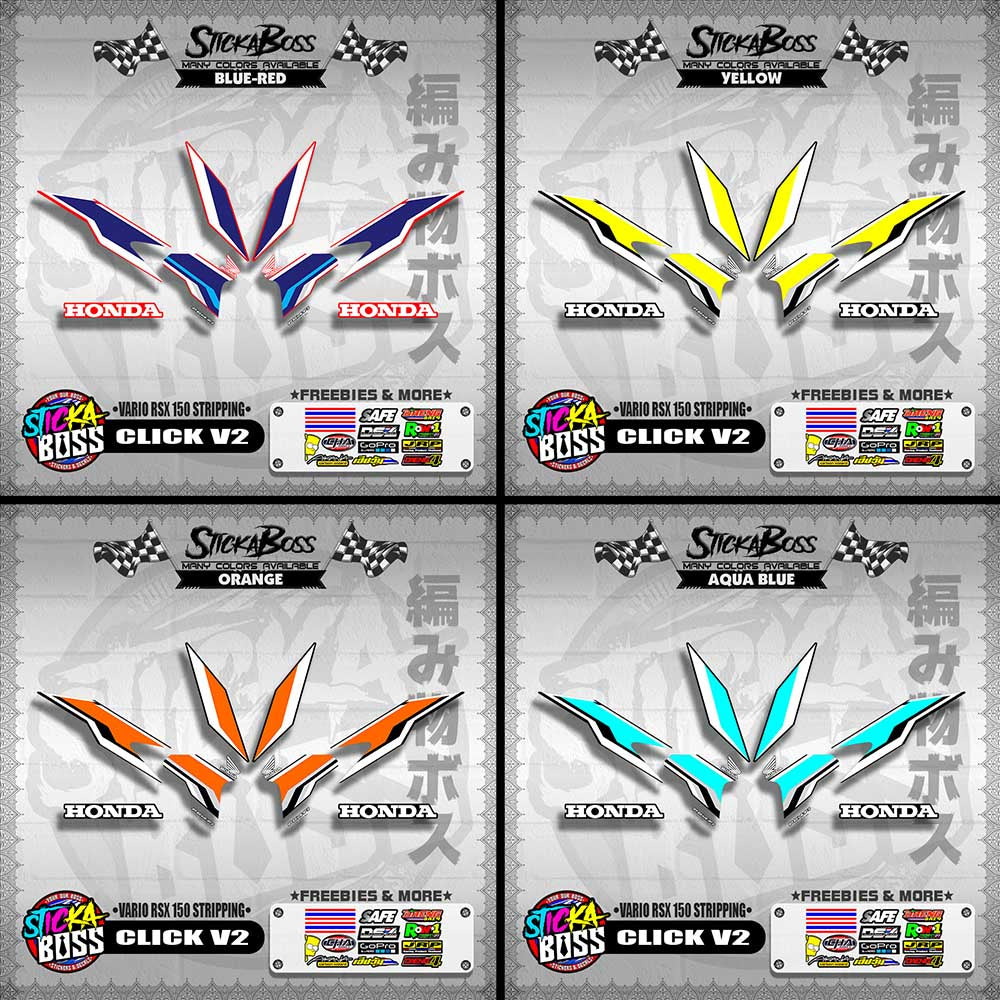 CLICK V2 DECALS ( VARIO RSX 150 STRIPPING )【WITH FREEBIES】
