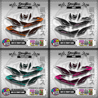 XRM 125 TRINITY CARB DECALS ( JRP THAILAND METAL PLATE )【WITH FREEBIES】