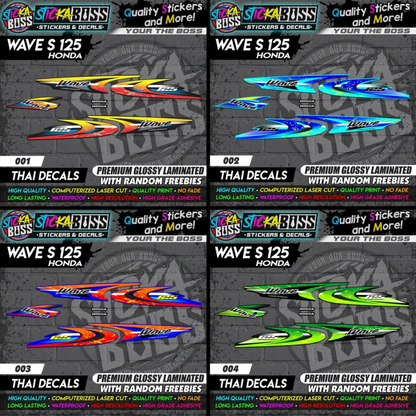 WAVE 125 S (THAI DECALS) [ASSORTED COLORS]【PREMIUM GLOSSY LAMINATED】
