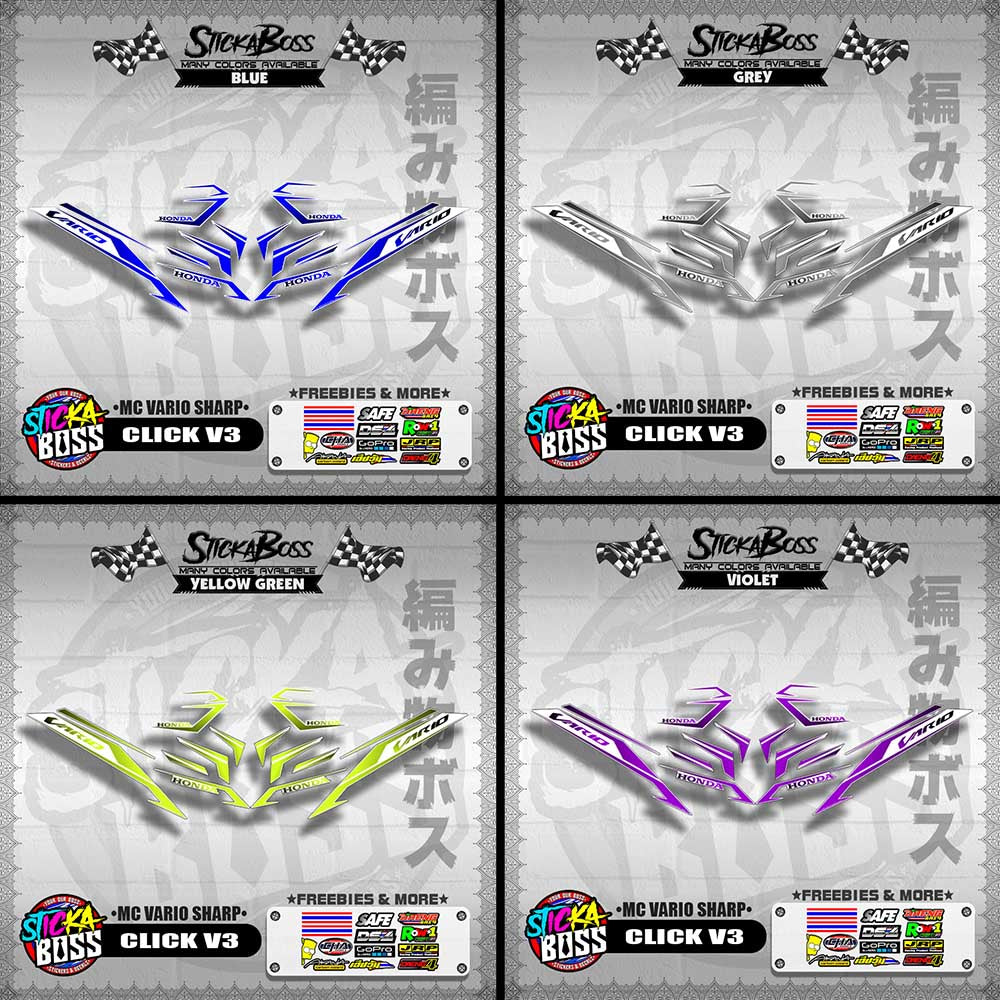 CLICK V3 DECALS ( MC VARIO SHARP ) [ PREMIUM GLOSSY LAMINATED ]【WITH FREEBIES】