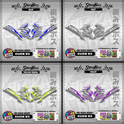 CLICK V3 DECALS ( MC VARIO SHARP ) [ PREMIUM GLOSSY LAMINATED ]【WITH FREEBIES】