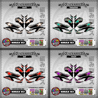 NMAX V2 STICKER DECALS ( 2025 NTN TRIBAL FIRE )【WITH FREEBIES】