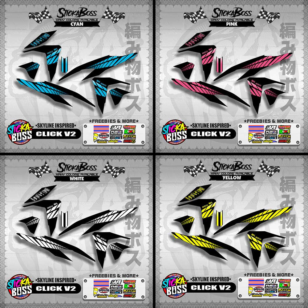 CLICK V2 DECALS ( SKYLINE INSPIRED )【WITH FREEBIES】