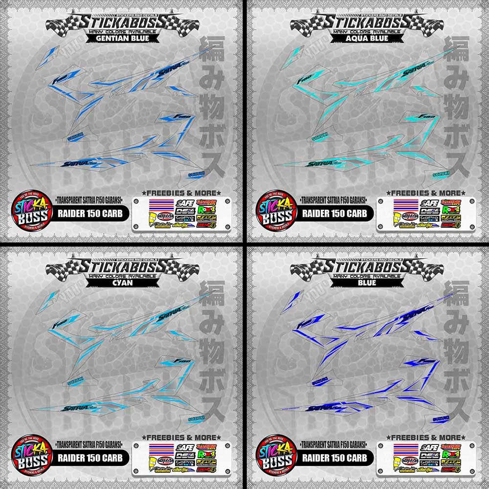 【PREMIUM UV PRINT】TRANSPARENT RAIDER 150 CARB DECALS ( SATRIA F150 GARANSI )【WITH FREEBIES】