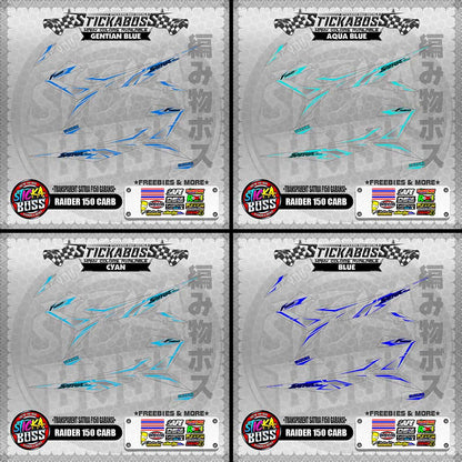【PREMIUM UV PRINT】TRANSPARENT RAIDER 150 CARB DECALS ( SATRIA F150 GARANSI )【WITH FREEBIES】