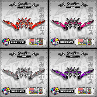 CLICK 125 V3 DECALS ( VARIO FIRE SPECIAL )【WITH FREEBIES】